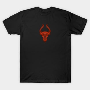 Red Taurus Zodiac Sign T-Shirt